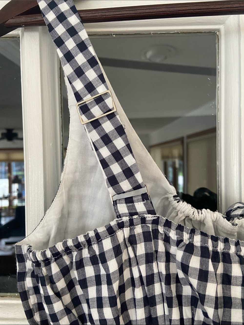 Abercrombie & Fitch Navy and White Gingham Tie-Front Dress - Picture 5 of 8